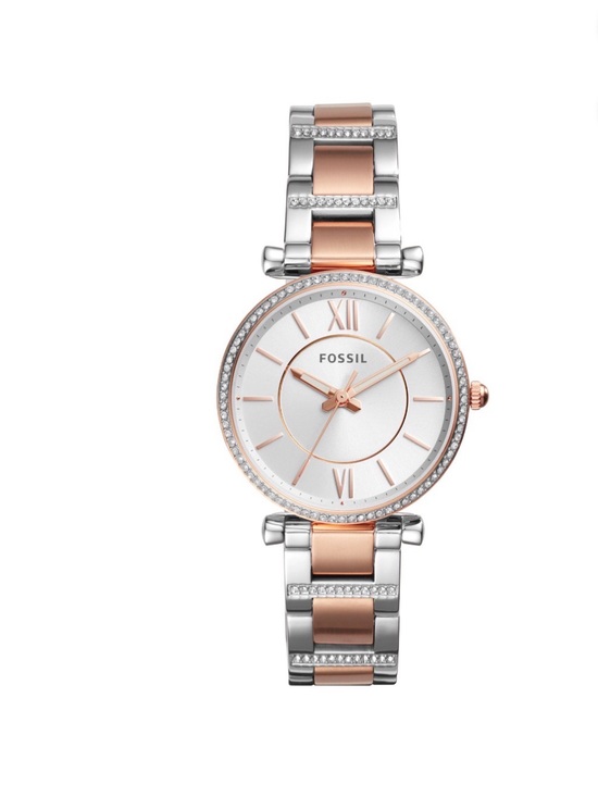 Fossil Accessories - Fossil Two-Tone Rose Gold and Silver Women's Crystal Accent Watch